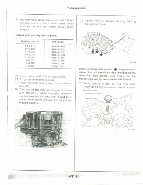 1990 Nissan Micra - This document page contains assembly instructions and diagrams for vehicle transmission components.