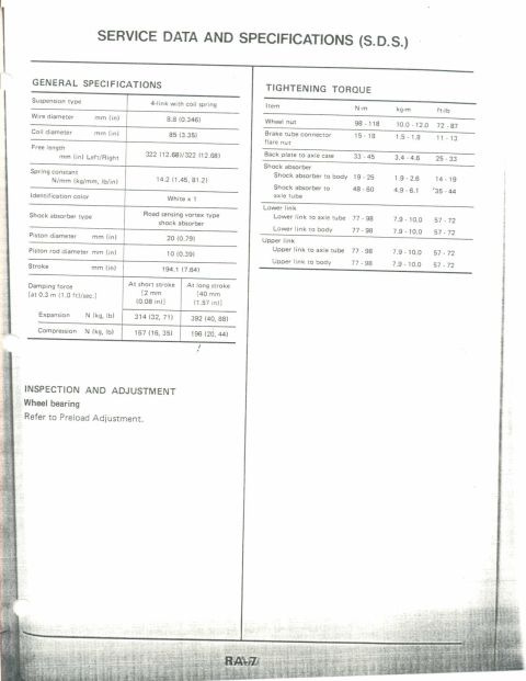 1990 Nissan Micra - This document contains service data and specifications, including general specifications and tightening torque information.