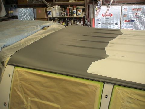1993 Ford C-350 (Centurion Conversions) - First layer of primer was block sanded with 220 grit, second coat is on and ready for 400 grit