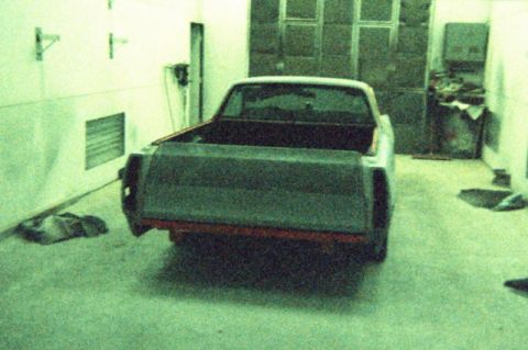 1970 Ford Ranchero - Block sanding in the paint booth