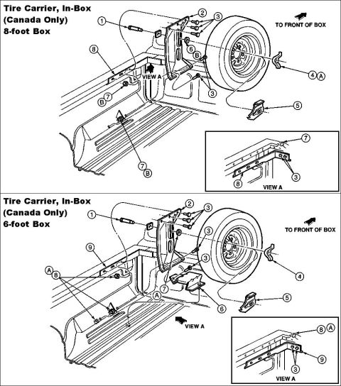 1983 Ford Bronco - In-Box Tire Carrier (Canada only)