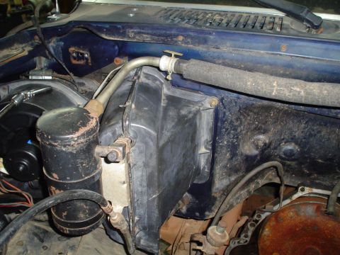 1984 Ford Bronco - Close-up of the HVAC system components in a vehicle's interior.