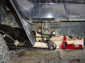 1986 Ford F-150 - I moved the rear hanger back a bit to improve the angle. The hanger also fit on the frame better this way.
