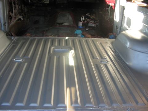 1991 Ford Bronco - The interior of a 1991 Ford Bronco, with the cargo area stripped down for restoration.