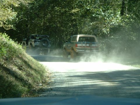1985 Ford Bronco - Yes, daves bronco is being pulled by brians beast. :)