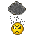 1979 Ford F-150 - This image depicts a grumpy sun emoji experiencing a rain shower.