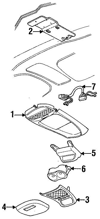1992 Ford Bronco - Diagram illustrates various interior components and their assembly.