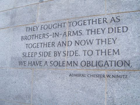 1988 Ford Bronco - Engraved text on a stone wall reads, "They fought together as brothers-in-arms. They died together and now they sleep side by side. To them…