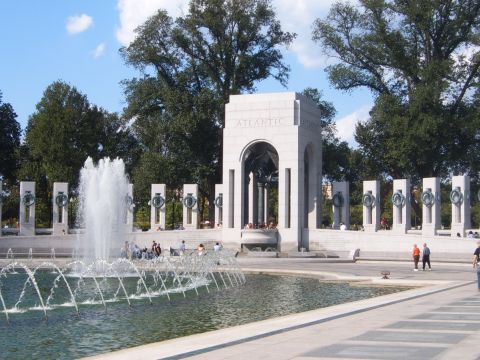 1988 Ford Bronco - The World War II Memorial in Washington D.C. features a central fountain and surrounding columns.