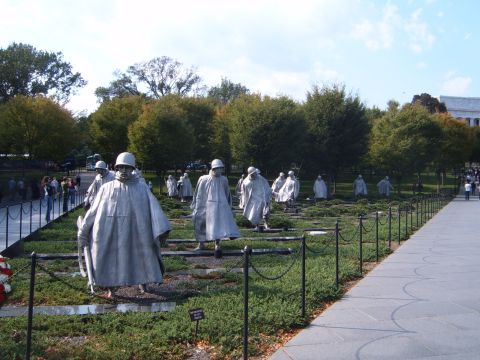 1988 Ford Bronco - Statues of soldiers at the Korean War Veterans Memorial in Washington D.C. on a sunny day.