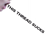 1995 Ford Bronco - A person's mouth is shown speaking the phrase 'THIS THREAD SUCKS' overlaid on a white background.