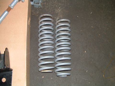 1994 Ford Bronco - Pair of gray coil springs shown on a workshop floor.