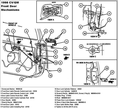 1994 Ford Crown Victoria - Front Door Latch '98