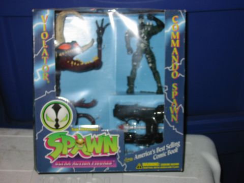 1991 Ford Bronco - Spawn Ultra Action Figures toy packaging Violator and Commando Spawn.