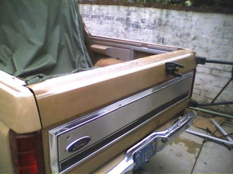 1994 Ford Bronco - The rear of a Ford pickup truck, possibly from the 1980s, is shown with a green cover over the bed.