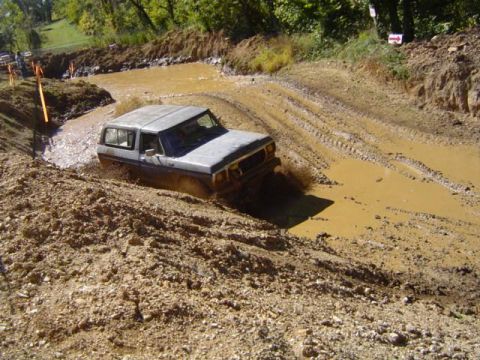 1979 Ford Bronco - This 1979 Ford Bronco tackles a challenging mud pit during an off-road event.