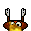 1999 Ford Crown Victoria - A pixelated cartoon character with a yellow face and red ears is depicted against a white background.