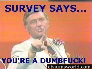 1991 Ford Bronco - Game show host points at the viewer with "Survey Says... You're a Dumb..." text overlay.