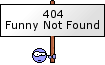 1968 Ford Mustang - A sign displays '404 Funny Not Found' with a small cartoon character holding the pole.
