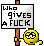 1968 Ford Mustang - A pixelated smiley face holds a sign with a vulgar message.