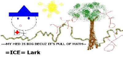 1993 Ford Bronco - A whimsical drawing depicts a person with a blue hat, a red cross emblem, a tree, and the sun, accompanied by text.
