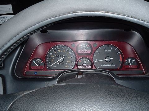 1994 Ford Thunderbird - here's a dash shot. yes i painted the gauge surround and mounted the alarm led in the place of the factory security system's idiot light.