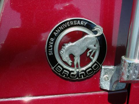 1994 Ford Bronco - Close-up of the Bronco Silver Anniversary emblem, indicating a special edition model.