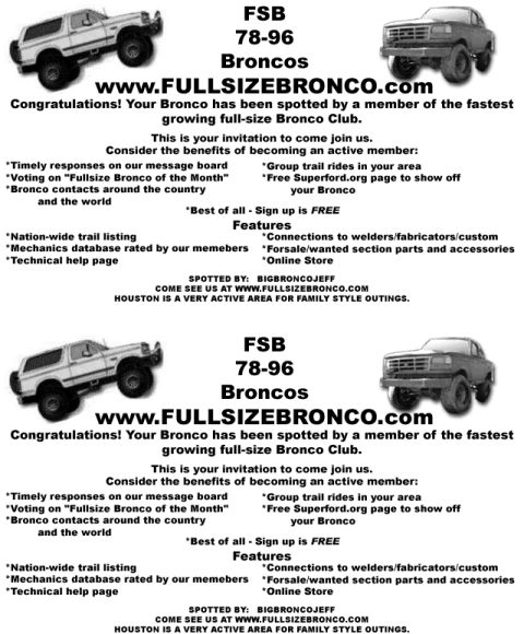 1993 Ford Bronco - This document contains illustrations of vehicles alongside registration information.