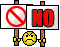 1992 Ford Bronco - A cartoon smiley face expresses displeasure with signs indicating prohibition and negation.