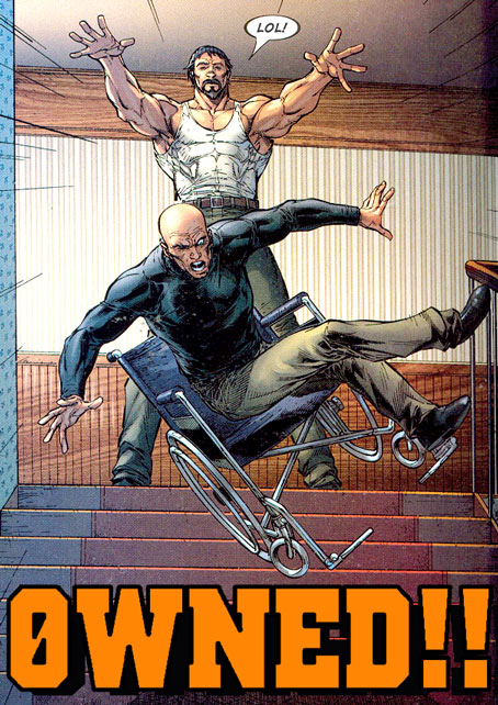 1992 Ford Probe - A man is pushed out of a wheelchair down a set of stairs while another man looks on.