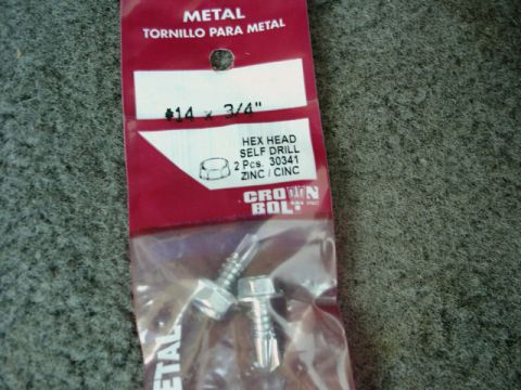 1984 Ford Bronco - Package of two #14 x 3/4" hex head self-drill screws for metal, manufactured by Crown Bolt.
