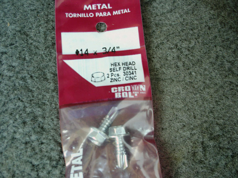 Packaged Crown Bolt #14 x 3/4-inch zinc hex-head self-drilling metal screws