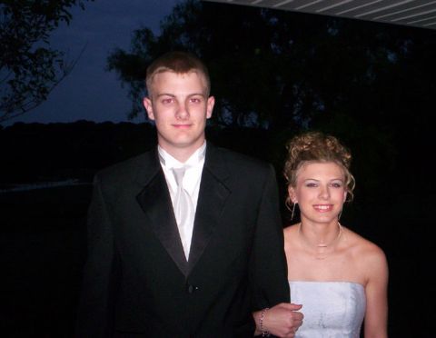 1995 Ford Bronco - Here's me and Kaitlin on my porch on the night of Prom... Red eye's the bitch!
