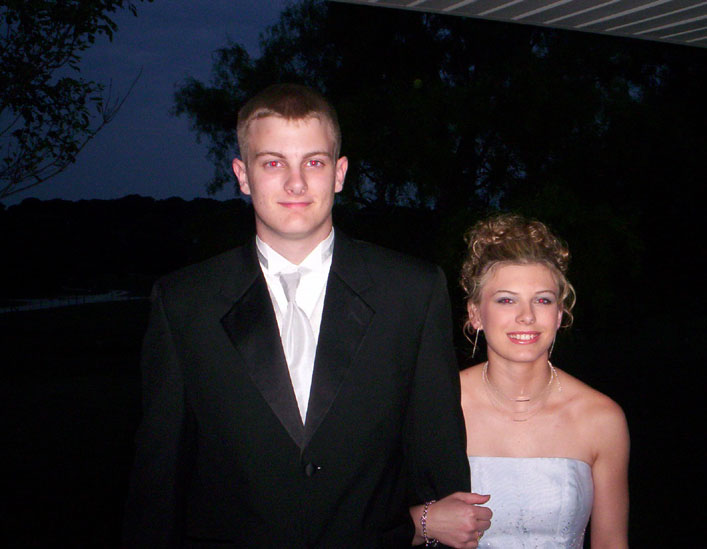 Here's me and Kaitlin on my porch on the night of Prom...

Red eye's the bitch!