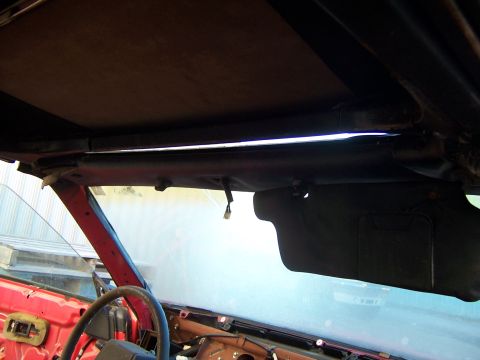 1984 Toyota Celica - Interior of a 1984 Toyota Celica, showing the headliner and dashboard components.
