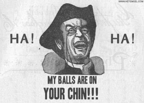 1987 Ford Bronco - A humorous drawing depicts a man laughing with accompanying text, likely from a vintage publication.