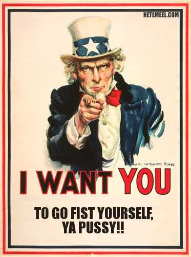 1987 Ford Bronco - This is a modified version of the iconic 'I Want You' poster, offensive text instead of the original patriotic message.