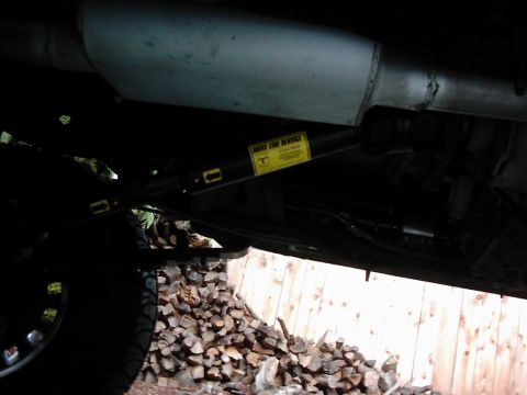 1978 Ford Bronco - A yellow service sticker is visible on the drive shaft of this vehicle's underside.