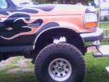 1995 Ford Bronco Eddie Bauer side view with flame decals