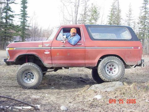 1978 Ford Bronco - This lifted 1978 Ford Bronco is shown in a side profile, ready for off-road adventure.