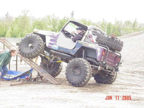 1978 Ford Bronco - Modified Jeep CJ-7 navigates an obstacle course on June 11, 2005.