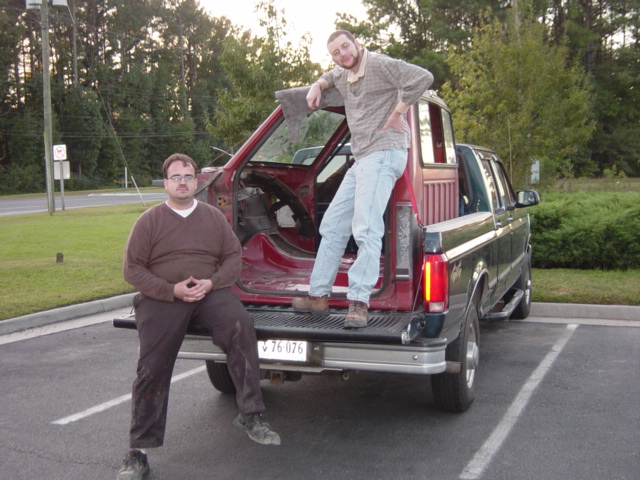 The result of seven and a half hours in the junkyard on 10/23 -- an '87 F-150 cab in *perfect* condition (or at least pretty darned close!) for $100 counting core charge.  Amazing how well it fits in a 6-1/2 foot styleside box.