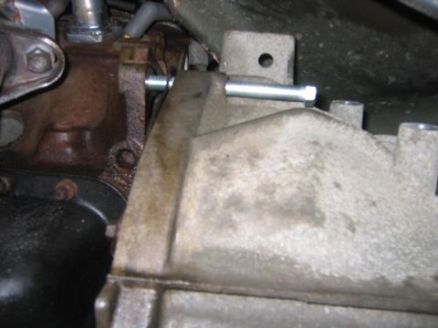 1995 Ford Bronco - A mechanic friend of mine suggested I simply by longer bolts and use them to slide the tranny back instead of removing it, so I tried it. A…