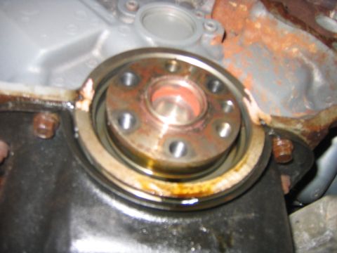 1995 Ford Bronco - Ok, so now with the tranny out of the way I pried the rear main out with a screw driver easily. Be careful to not hit the crank (even thoug…