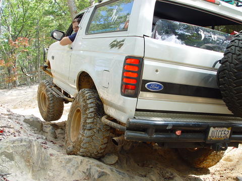 1996 Ford Bronco - This 1996 Ford Bronco navigates a challenging off-road course, its capabilities.