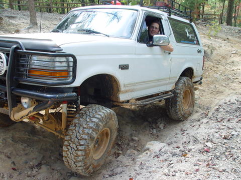 1996 Ford Bronco - This 1996 Ford Bronco is equipped for off-road adventures with its lifted suspension and tires.