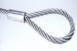 1993 Ford Bronco - Close-up of a wire rope thimble used to protect a loop from wear.