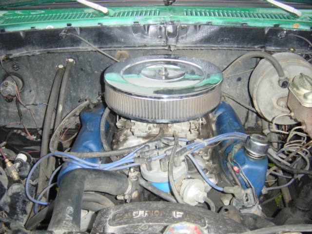 Rebuilt motor bored and stroked to a 413 runs very strong, It has a new alternator, K&N filter edelbrock carb and manifold, cleveland heads and headers.