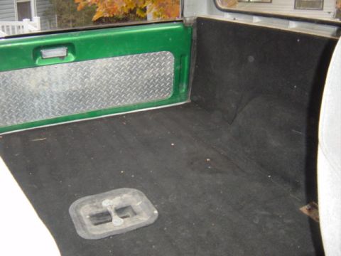 1979 Ford Bronco - Back of Bronco with new waterprof carpet and dimond plate tail gate gaurd.