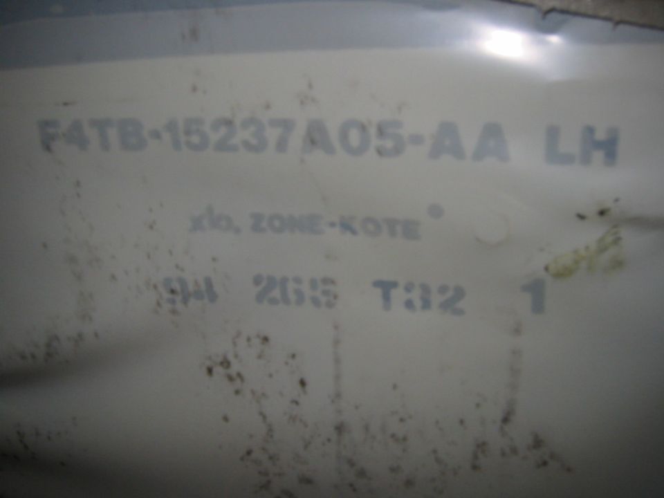 this was on the plastic water barior on the drivers door.